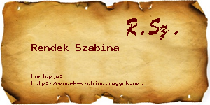 Rendek Szabina névjegykártya